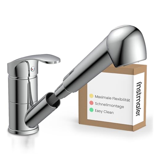 instmaier Elena | Küchenarmatur mit Geschirrbrause | Chrom | Wasserhahn...