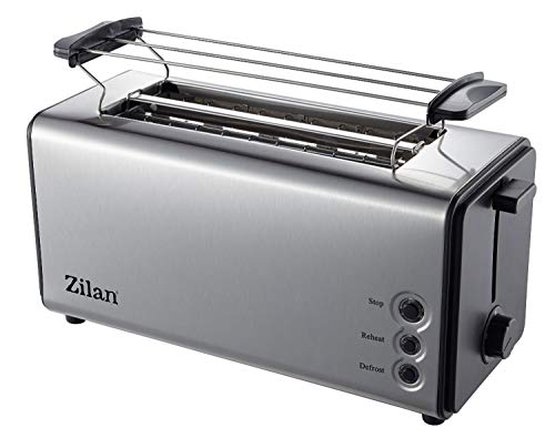 Toaster Langschlitz | 4 Scheiben Toastautomat | XXL Toaster | 1300 Watt | 5-Stufen Bräuneregler | Brötchenaufsatz… – Bild 3