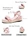 Coutgo Girls Platform Sandals Espadrille Braid Open Toe Ankle Strap Wedge Sandals Summer Dress Shoes for Big Kids, Pink, Size 4