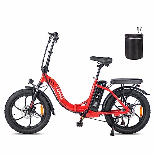 Fafrees Oficial Bicicleta Eléctrica Plegable F20, 250w 16ah Bicicleta Eléctrica Urbana, 20 Pulgadas Fatbike, Shimano 7 Velocidades, Alcance 120 Km, 25km H, Rojo Fafrees Oficial Bicicleta Eléctrica Plegable F20, 250w 16ah Bicicleta Eléctrica Urbana, 20 Pulgadas Fatbike, Shimano 7 Velocidades, Alcance 120 Km, 25km H, Rojo