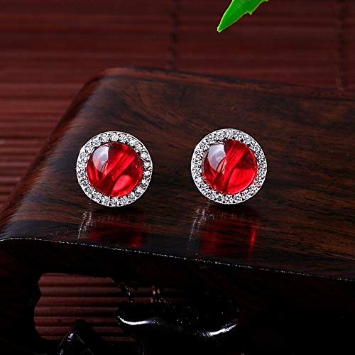 Pendientes de cornalina natural plata 925 mujer joyas con circonitas 5