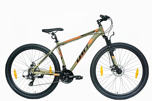 DEPORBIKES Bicicleta montaña Adulto 29 Pulgadas | Cuadro de Aluminio + 21 Velocidades Shimano + Suspensión Delantera + Frenos Disco Mecánico | Bicicleta montaña Segura y Resistente (Verde)