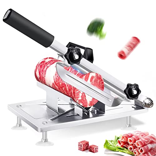 Manual Frozen Meat Slicer Meat Cutter Upgraded Stainless Steel Meat Cleavers Beef Mutton Roll Slicing Machine Vegetable Meat Slicer For Home Cooking Hotpot Shabu #TOP4