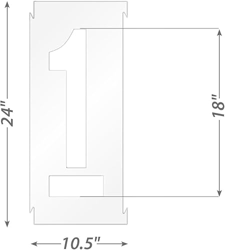 Miniatura 3 de SmartSign Kit de plantillas de 0-9 pulgadas de 24 x 10.5 pulgadas con altura numérica de 18 pulgadas, plástico de 63 mil, letras entrelazadas
