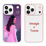 [Coque de téléphone personnalisée de haute qualité] : Convient pour iPhone 17 Pro, une image / logo personnalisé et / ou un texte imprimé sur la coque arrière transparente rend votre téléphone portable unique et accrocheur. L'impression de haute qualité est créée par notre imprimante UV professionnelle pour être parfaitement et directement intacte sur la coque de votre téléphone. Il ne se décolore ni ne pèle jamais. PAS UN AUTOCOLLANT COLLE SUR LE BOITIER !!!