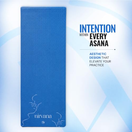 Image of Wiselife Intention 6mm Yoga Mat for Men & Women | Anti-Slip TPE Exercise Mat for Yoga, Pilates, Workout & Fitness (Blue, 6 MM)