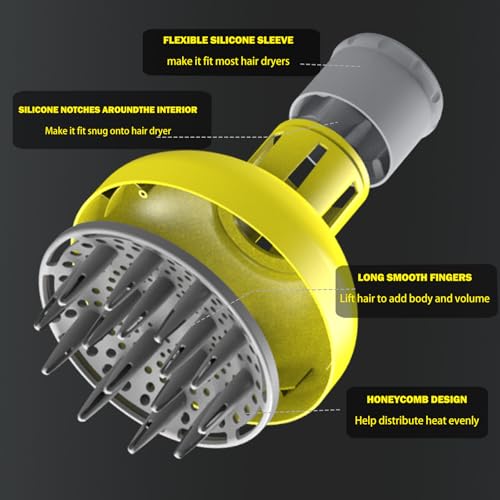 Acessório difusor de cabelo grande para bicos de secador de cabelo de 1,7 a 2,1, acessório universal