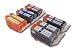 Produktbild vhbw 10x Druckerpatronen Tintenpatronen Set mit Chip kompatibel mit Canon Pixma MP630, MP640, MP980, MP990, MX860, MX870 Ersatz für CLI-521BK/C/M/Y, PGI-520BK.