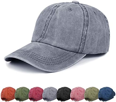 Kodior Baseball Cap for Women - Classic Ponytail Baseball Hats Vintage Sun Messy High Bun Hat Adjustable Pony Caps Trucker Outdoor Sports Tennis Cap Men