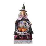 Enesco Jim Shore Heartwood Creek Halloween Witch with Pumpkins in Skirt Figurine- Stone Resin Hand Painted Crafted Collectible Halloween Figurines Home Decor Statue, 8.27 Inch