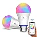 Produktbild Etekcity Smart LED Lampe 2er Pack, Glühbirne WLAN Mehrfarbige Dimmbare E27 Birne 2700 Kelvin 9W 800 Lumen, über App Steuerbar, Kompatibel mit Alexa, Google Assistant und IFTTT