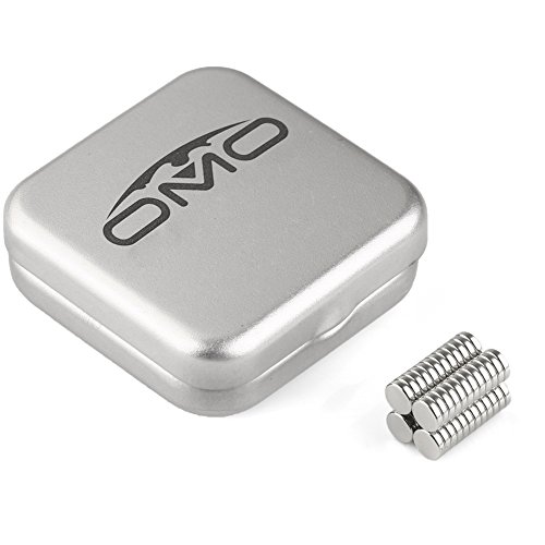 OMO Magnetics ネオジムマグネット ネオジウム磁石 N35 円形 丸型 6x1.5mm ニッケルメッキ 専用ケース付き 科学実験 生活収納 オフィス汎用(50個セット)