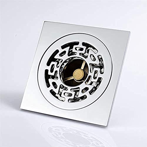 Drain de douche de salle de bain anti-engorgement en laiton carré - 6
