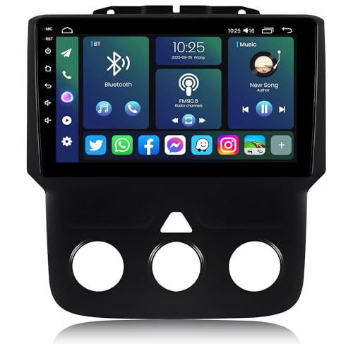 9 inch Touch Screen Car Radio Stereo for Dodge Ram 1500 2500 3500 2013-2018 Upgrade Radio DSP Stereo (2GB+32GB) Wireless CarPlay&Android Auto GPS Navigation 5G WiFi Bluetooth Installation Kit