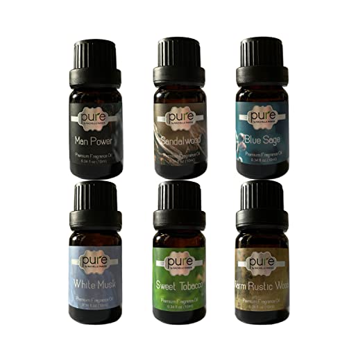 Mens Fragrance Oil Set For Men. Masculine Fragrance Oils For Men Essential Oil Gift Box. 6 Manly Pure Fragrances Scented For Gentlemen. Diy Soap & Perfume Making Scents #TOP1