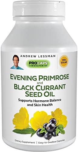 ANDREW LESSMAN Evening Primrose with Black Currant Seed Oil 360 Softgels – Soothes Physical Discomfort and Mood Swings Due to Menstrual Cycle, with Gamma-Linolenic, Omega-6 Fatty Acids, No Additives