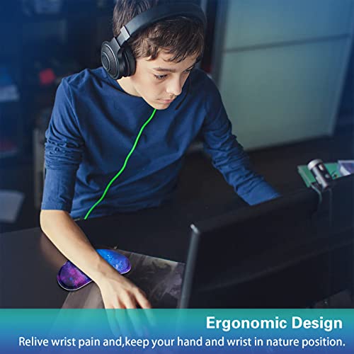 Mouse Wrist Rest, Canjoy 2 Pack Memory Foam Soft Fabric Mouse Wrist Rest Pad Support Cushion With Anti-Skid Rubber Base,Ergonomic Pain Relief Mouse Hand Rest For Gaming,Office #TOP1