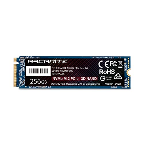 内蔵型SSD ARCANITE AKM22 256GB NVMe SSD Amazon | ARCANITE SSD 256GB PCIe Gen 3.0 ×4 NVMe 内蔵M.2 2280