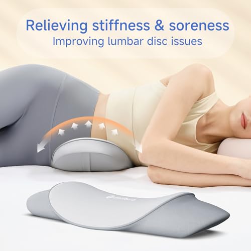 drembloo Lumbar Support Pillow for Sleeping, Ergonomic Design Memory Foam Back Lumbar Support Cushion for Lower Back Pain Relief Bed Waist Sleep Support Pillow for Side — view 4