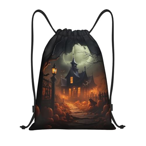 Scary Halloween print Drawstring Bag Sack Gym Bag Ditty Bag for Gym Traveling, Hiking, Yoga, Shopping for Adult