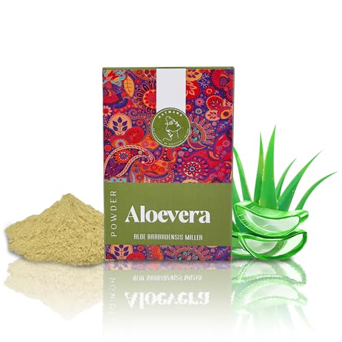 AATMANA Aloe Vera Powder| Face Pack & Face Mask | Cools Skin Natural Glowing Improve Elasticity | Rich Conditioner For Skin & Hair care 100 Grams