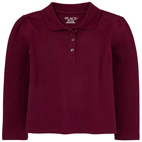 The Children's Place Girls Uniform Long Sleeve Pique Polo Shirt, Rubine, 10 12 Us #TOP7