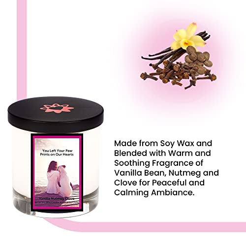 Aroma Paws Memorial Dog Candle – For Memorializing Pets, Dogs – Cotton Wick, Handcrafted – Soy Wax – Reusable, Recyclable Jar – 90 Min. Burn Time – 12 Oz, Burgundy Heart #TOP2
