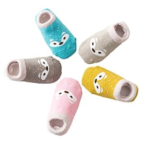 5 paar antislip babysokken kindersokken eerste sokken kleine kinderen antislip katoenen sokken met schattig vos-patroon