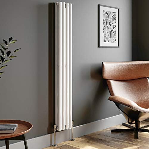 DuraTherm White Designer Radiator Horizontal Oval Column Single Panel Rad 600x420mm
