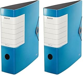 Leitz Qualitäts-Ordner 180° Solid, A4, Hellblau, 8,2 cm Rückenbreite, Gummibandverschluss, Robustes Polyfoam, extra breites, austauschbares Rückenschild, 11120030 (Packung mit 2)