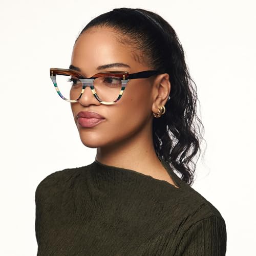 Image of VOOGLAM Stylish Oversize Cat-eye Blue Light Glasses for Women Anti Eyestrain Dry Eyes Eyewear Kornegay