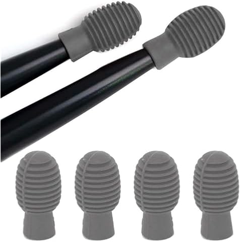 Drum Mute Dampener 4Pcs Silicone Drumstick Silent Practice Tips Cover Percussions Mute Protector Replacements Drumstick Practice Aids Percussion Accessory(Gray) Cover