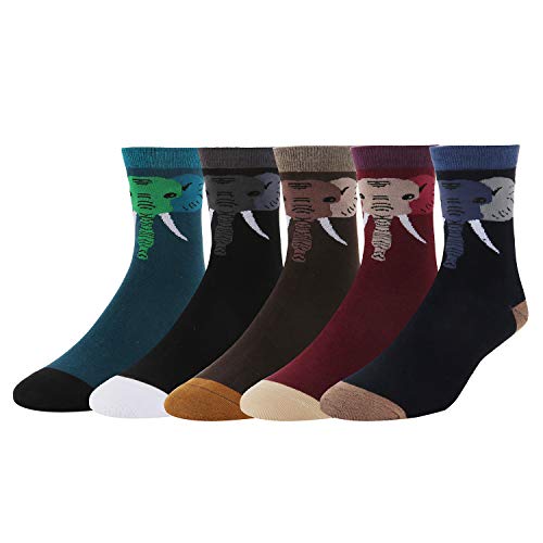 Benefeet Men's Fun Dress Socks - Colorful Funny Cotton Crew for Adults - Novelty Silly Elephant Design - Crazy Cute Animal Pattern - Funky Cool Cartoon Christmas Gifts for Boys -  Benefeet Sox
