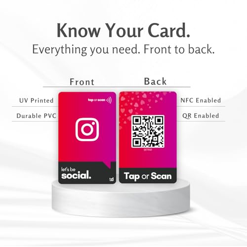 Image of NFC & QR Smart Social Follow Tap Card, Durable PVC, UV Printed - Connect on Instagram with One Tap, Contactless Link Sharing