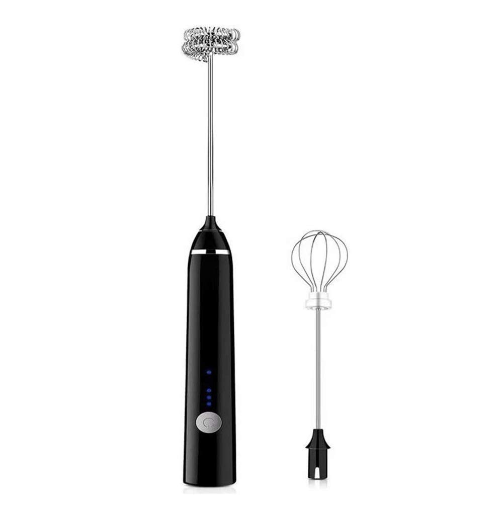 Latte palmare Flother, Blender Elettrico a Mano di Schiuma per Bevande Mixer, Perfetto per Il caffè Proiettile, Matcha, Cioccolata Calda, Mini USB Latte di Ricarica frullato, Nero