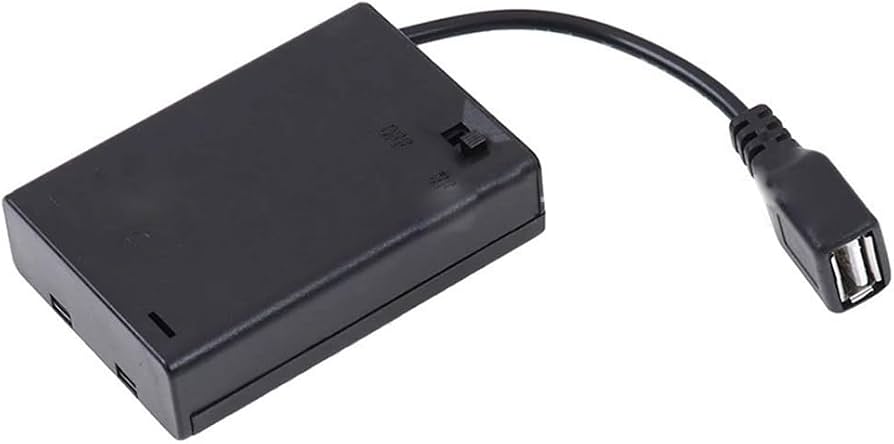 JANZU 3xAA Batteriefach Mit Deckel Und USB-Buchse – Kompakte Stromversorgung Mit Schalter