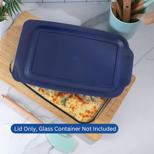 Replacement Lids fits Pyrex 9x13 233 Glass Casserole Baking Dish Container with Tab Handles, for 3-Quart Model 233-PC (2-Pack, Navy) by MRX Solutions - Image 7