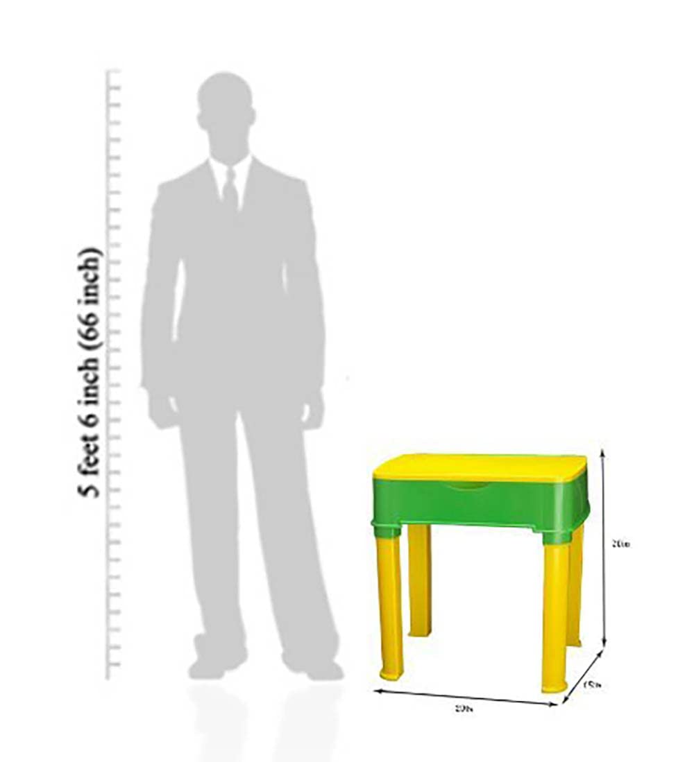 Pihu Enterprises 2 in 1 Study Cum Play Table - Yellow and Green 1