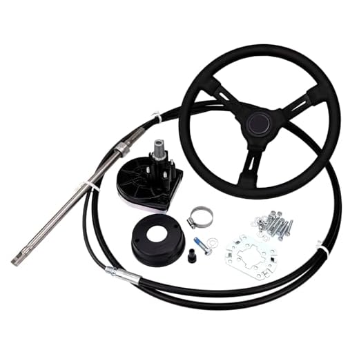 Teleflex-Ultraflex Light Duty Steuerung mit Kabel + Steuerrad Riviera schwarz Größe 8 Fuß - 2,44m