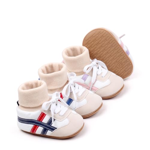 Khocadw Baby Shoes Girls Boys First Walking Shoes Non Slip Soft Sole Breathable Slippers Toddler Lightweight Sock Sneakers (01/Pink, 0-6 Months) by Khocadw - Image 5