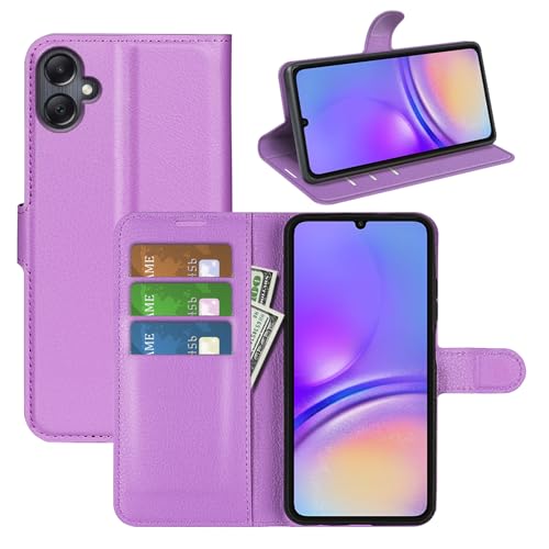 Kezaizhe Flip Case for Samsung A06 Wallet PU Leather Magnetic Protective Cellphone Case for Samsung Galaxy A06 4G LTE A065M Folio Book Cover with Stand (Purple)