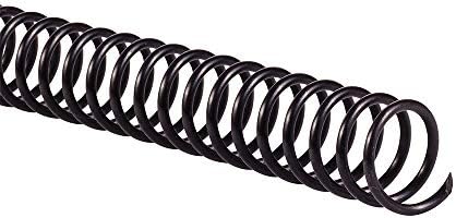GBC Binding Spines/Spirals/Coils, 14mm, 110 Sheet Capacity, 4:1 Pitch, Color Coil, Black, 100 Pack (9665060)