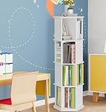 ★ 【Rotary Bücherregal】 Mit dem um 360° drehbaren Bücherregal können Sie Ihre Bücher, CDs, Spielzeuge, Puppen, Vasen, Pflanzen, Modelle, Fotos, Lampen und viele andere Gegenstände leicht erreichen. Das 4-stöckige Bücherregal sorgt für Ordnung in Ihrem Haus und ist mit einem glatten Drehgestell aus Stahl ausgestattet, das während der Arbeit keinen Lärm verursacht.
