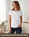 Basic Treasure 3er-Pack Damen-T-Shirts, 100% Baumwolle, Weiß, L