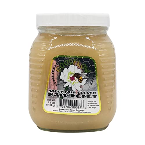 Goodflow Raw Unfiltered Honey, Mountain Clover 2.5 Lb (Pack of 1)