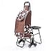 JHYFT Carrello della Spesa Carrello della Spesa Portatile Comodo Carrello della Spesa Leggero e Resistente Carrello per Bagagli Multifunzionale Carrelli Push Pull Borsa del Carrello della Spesa PE
