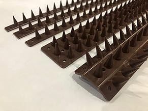 Eco Fence Wall Spikes Garden Security. Anti-Climb Cat And Bird Deterrent Intruder Deterrent. Made In The UK Pigeon Spikes Pest Control For Gardens - Brown 10 Pack - 5M to 15M