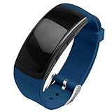 OenFoto Compatible Gear Fit2 Pro/Fit2 Band, Replacement Silicone Accessories Strap Samsung Gear Fit2 Pro SM-R365/Gear Fit2 SM-R360 Smartwatch-New Slate Blue