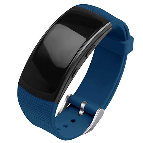 OenFoto Compatible Gear Fit2 Pro/Fit2 Band, Replacement Silicone Accessories Strap Samsung Gear Fit2 Pro SM-R365/Gear Fit2 SM-R360 Smartwatch-New Slate Blue
