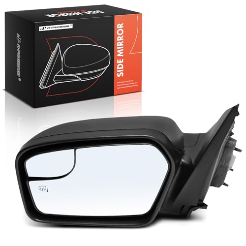 A-Premium Driver Side Power Door Mirror - Compatible with Ford Fusion 2011-2012 - Heated, Non-Folding, Black Texture Outside Rear View Mirror w/Blind Spot Glass